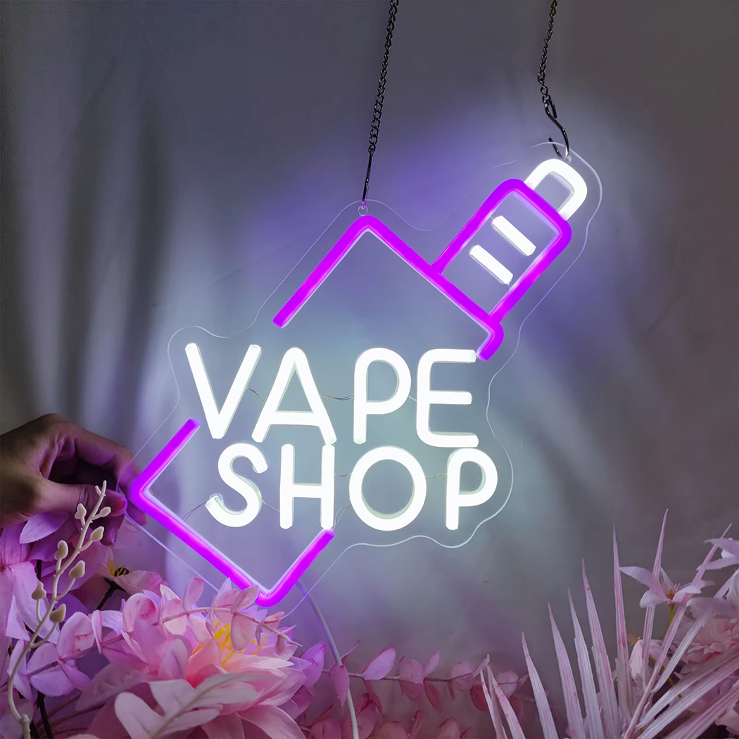 Vaping Shop - VAPE Shop LED-neonbord geschikt voor USB-oplading