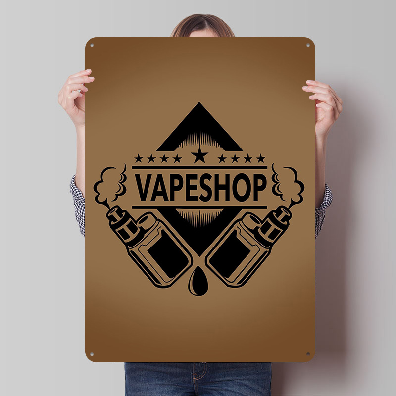 Vaping Shop - Vape Shop Logo Blik Posters Aanpasbare