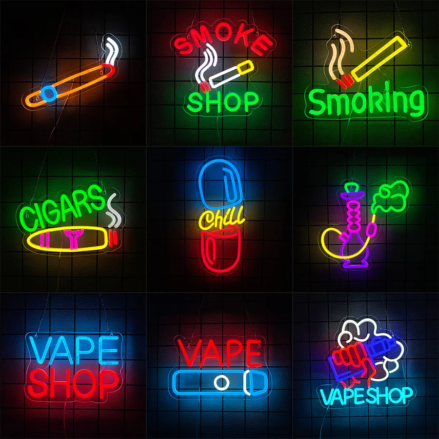 Vaping Shop - USB LED reclamebord voor rookruimte of