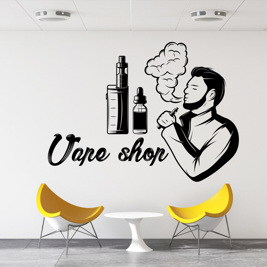 Vape Winkel Muur Sticker Raam  - Vaping Store recensie en prijs